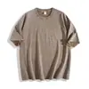 Tamanho Completo Algodão Puro Fábrica Local Americana Direto Camiseta de Cabelo Absorvente de Suor Respirável Roupa Masculina Pedido Atacado Impressão Digital