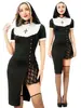 Fantasia de Halloween para Adultos Feminina Vampira Sexy Freira Cruzada Uniforme Cosplay Vestido Fantasia de Performance