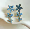 Nuevos Productos Europeos y Americanos Transfronterizos, Pendientes de Flor con Goteo de Aceite, Pendientes de Diseño Sencillo y Dulce, Pendientes Personalizados y Versátiles