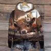 Sudadera con capucha de gran tamaño para mujer, transfronteriza europea y americana, impresión digital 3D, fabricante de origen, una pieza de origen, dropshipping