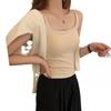 Camisola ajustada con almohadilla para el pecho, color liso, para mujer