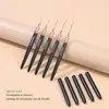 Pincel de plástico para decoración de uñas, set de 5 pinceles para decoración de uñas, herramienta para decoración y pintura de uñas, set de pinceles de diseño artístico para pintar, adecuado para líneas largas, detalles finos y pintura compleja. Tamaño: 4/8/12/20/25 milímetros, negro