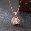 Colgante giratorio de amor estilo coreano chapado en platino de 18 quilates colgante de diamante de 3 quilates-pulgada grupo de lujo incrustado colgante de hoja de hierba de tres piezas