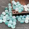 Hielo Bashan Jade Azul Flor Flotante Jade Cuentas Redondas Accesorios de Joyería Pendientes Gota Pequeña DIY Pulsera Cadena Lote Disperso