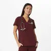 Blusa de Uniforme Elástica de Secado Rápido con Cuello en V y Mangas Cortas para Hombres y Mujeres, Adecuada para Personal de Hospital, Enfermeras, Odontología, Belleza, Quirófano y Ropa de Trabajo para el Cuidado Postparto