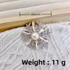 Broche de floco de neve de Natal roupas fixas corpete de diamante completo antiderrapante pino de diamante terno camisa acessórios de dupla finalidade