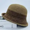 Sombrero de Pescador para Mujer, Gama Alta, Nuevo Estilo Otoño e Invierno, Elegante y con Estilo, Sombrero de Ala Enrollada Que Hace que el Rostro Parezca Más Pequeño, Sombrero de Invierno, Cálido de Punto