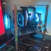 Chassi Pequeno Transparente de Vidro Atx Montado para Computador de Mesa Matx Aberto em Acrílico Plataforma DIY
