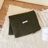 Em Estoque Atacado de Fábrica Cachecol Feminino de Inverno com Mistura de Lã, Listras Verticais, Quente, Cor Sólida, Versátil, Aquecedor de Pescoço Estilo Casal
