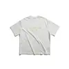 Camiseta de Manga Corta con Cuello Redondo y Estampado Inglés Estilo Americano de Algodón Puro Disfrazada Nanxia para Mujer Verano Nuevo Blanca Holgada y Versátil