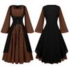 2025 Novo Vestido Medieval Europeu e Americano Feminino Manga Chifre Renda Renda Saia terno cos Vestido de Apresentação