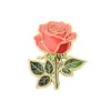 Planta Flores Plantas Verdes Broche de Flores Rosa Lirio Peonía Jacinto Insignia de Metal Accesorios para Ropa de Mujer