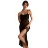 Lencería sexy sexy cabestrillo pecho envuelto vestido largo de mujer pijama de una pieza ropa interior suave inteligente de mujer traje para el hogar