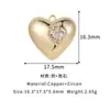 Colar Pingente Coração com Zircônia Banhado a Ouro 14K Pulseira DIY em Forma de Coração Microcravejada com Zircônia Corrente de Clavícula Acessório de Pingente Único