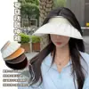 Chapéu de Sol Protetor Solar com Topo Aberto Estilo Coreano para Mulheres Verão Anti-ultravioleta Chapéu de Sol Grande com Abas Amplas Mostra o Rosto Pequeno Chapéu de Sol para Exterior