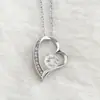 Moda Transfronteriza Más Vendido Collar Corazón de Melocotón Amor Incrustado de Circonita Moda Femenina Collar de Lujo Ligero con Tarjeta Joyería