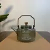 Tetera de Vidrio para Uso Doméstico, Integrada para Cocinar al Vapor y Hervir, Engrosada, para Preparar Té en la Estufa, Tetera con Infusor, Vidrio de Borosilicato Alto, Resistente a Altas Temperaturas, Olla con Asa