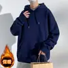 Sudadera con capucha de color liso para otoño e invierno para hombre, corte holgado, hombros caídos, manga larga, moderna, simple, versátil, estilo de pareja, top de moda de Hong Kong