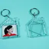 Llavero Rectangular de Acrílico Llavero Transparente en Blanco Pegatina para Cabeza Llavero con Foto Colgante Dijes Marco de Fotos