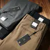 Estación europea hombres otoño e invierno grueso interior cepillado sarga hombres pantalones no planchar cómodos algodón rectos holgados casuales pantalones