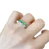 Anillo Chapado en Plata Incrustado con Siete Calcedonias Verdes Estilo Chino Retro Color Esmeralda Jade Anillo Abierto Celebrado en Línea Suministro en Vivo
