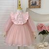 Vestido de niña 2025 Primavera Nuevo Suave Nuevo Chino Hebilla de una palabra Vestido Pontón Vestido de Cumpleaños para Niños Marea