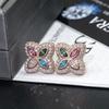 Brincos INS Moda Luxo Leve Mais Vendidos Novo Trevo de Quatro Folhas Prata S925 Cravejado Moissanita Colorida Joias de Luxo Leve de Alta Qualidade