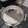 Bandeja de reposabrazos de estilo europeo de lujo ligero, Bandeja para frutas, Bandeja para frutas secas de sala de estar en casa, Bandeja para juego de té, Bandeja para taza de agua, Bandeja para restaurante