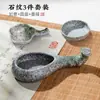 Estudio Lanzhai piedra de tinta pequeña creativa plato de tinta de cerámica soporte para lamer pincel de pluma piscina de tinta de pigmento de agua de tinta plato de tinta soporte para pluma