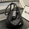 Bolso cruzado de hombro plisado con estampado de estrellas estilo coreano, nuevo, para mujer, gran capacidad, versátil, moderno, simple, ligero y a la moda.