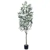 Venta al por mayor transfronteriza de plantas verdes artificiales, olivos artificiales, plantas verdes en maceta, plantas verdes falsas, plantas artificiales y decoraciones de suelo para la sala de estar