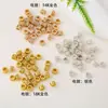 Contas Separadoras Ocas de Cobre Dourado de Alta Retenção de Cor, Contas da Sorte de Moeda, Contas para Fio, Peças Separadoras para Fabricação de Joias DIY