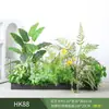 Paisagismo com Plantas Verdes Simulação Floreira Divisória de Piso Arte Floral de Chão Paisagem de Plantas Combinação de Floreira Flor Artificial em Vaso Bonsai Decoração