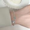 Pulsera de plata de ley s925 estilo coreano estilo coreano de alta gama sentido de la minoría sentido del color cara sonriente con cuentas 2023 nuevo para mujer