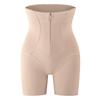 Calça Body Shaper Abdominal de Cintura Alta com Zíper Frontal Compressiva Forro de Seda de Amora Respirável Amigável à Pele Ângulo Plano Slim Fit Calça para Barriga