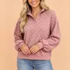Suministro directo de fábrica 2026 sudadera para mujer con estampado de lunares estilo europeo y americano, otoño, corte holgado, cuello Henley, botones, media tapeta, estilo mujer