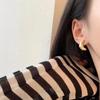 Pendientes de metal con forma de cuerno para mujer, diseño de nicho japonés y coreano, con temperamento sencillo para uso diario, para otoño e invierno, nueva moda