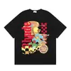 Fornecimento Transfronteiriço de Roupas de Moda de Nicho de Los Angeles, Camiseta da Moda de Manga Curta com Caimento Solto Estilo Rhude