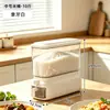 Contenedor de Arroz Transparente de Grado Alimenticio para Uso Doméstico, a Prueba de Insectos y Humedad, Caja Sellada para Almacenamiento de Arroz con Dispensador de Arroz de Liberación por Presión, Caja de Almacenamiento de Cocina de Gran Capacidad