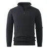 Suéter de punto para hombre de otoño e invierno, nuevo, con media cremallera y cuello alto, tejido liso de comercio exterior, suéter casual transfronterizo para hombre, talla europea