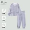 Pijama Floral Estilo Coreano para Mulheres, Gola Redonda de Alta Qualidade, Manga Longa, Conjunto de Duas Peças para Casa para Primavera e Outono, Pode Ser Usado Fora, Calça de Bolinhas