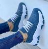 Zapatos de mujer de talla grande de comercio exterior 2023, nuevos zapatos casuales de caña baja con suela gruesa y cabeza redonda, zapatos deportivos con cordones para mujer, zapatos de mujer