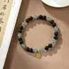 Pulseira de Madeira de Ágar 6mm, Pulseira Colecionável de Madeira de Ágar com Contas de Ágata Multicamadas, Pulseira Elegante de Contas, Pulseira de Contas de Oração Budista Atacado
