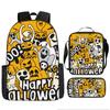 La Mochila de Halloween Más Vendida de Amazon, Set de Tres Piezas de Calabaza Fantasma, Mochila Escolar para Estudiantes de Primaria y Secundaria, Mochila Infantil, Bolso de Hombro