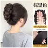 Peruca com rabo de cavalo baixo e coque trançado texturizado para mulheres, estilo realista de presilha de garra de cabelo, ferramenta natural fofa para penteado para cima