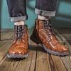 Nuevas Botas Martin de Tacón Bajo para Hombre, Resistentes al Desgaste y Duraderas, Botines Cortos Estilo Británico, Botas Casuales de Cuero para Hombre de Caña Media Retro 7799