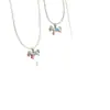 Cadena Mariposa Cristal Perlas Lujo Ligero Perla Estilo Ins Lanyard de Alta Gama Collar Estilo Primavera de Alta Gama