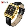 Reloj Cuadrado Ofns, Luminoso, Resistente al Agua, Reloj de Alta Gama para Mujer con Correa de Cuero, Calendario, Reloj de Cuarzo Ligero para Hombre para el Viaje Diario
