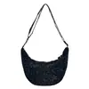 Bolsa de Lona Nueva de Otoño 2025 con Forma de Empanadilla para Mujer, Bolso Cruzado de Viaje, Bolso Versátil de Hombro/Debajo del Brazo