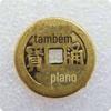 Engrossado 25mm de diâmetro material de latão artesanato antigo taiping tongbao nó chinês moedas de cobre cinco moedas do imperador